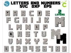 Minecraft Font SVG Cricut Layered, Minecraft Letters Layered SVG, Gamer font svg, Gamer alphabet svg, Game letters SVG