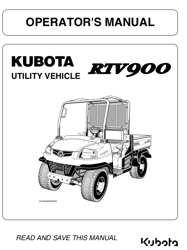 Kubota RTV 900 Utility Vehicle Diesel Operator Manual