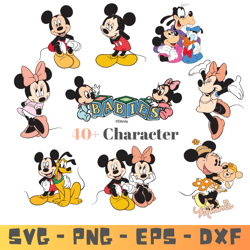 Mickey Minnie Mega Bundle SVG - PNG - EPS Instant Download Files