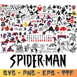 Spider-Man Bundle Designs AND Fonts SVG - TTF - PNG - EPS - Instant Download
