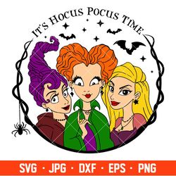 Its Hocus Pocus Time Svg, Halloween Svg, Spooky Season Svg, Trick or Treat Svg, Cricut, Silhouette Vector Cut File