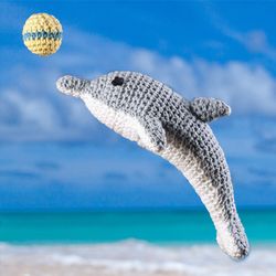 PATTERN:  the Dolphin with a ball   - amigurumi dolphin pattern - crocheted dolphin pattern - crochet dolphin - PDF file