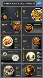 Unique food Business project template, canva editable template, company profile,Business report template