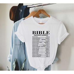 bible emergency numbers christian graphic shirt,christian prayer shirt,christian gift for women,religious themed gifts,b