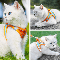 Cat Harness Reflective Pet Harnesses And Leashes Set Adjustable Pet Harness for Cats Small Dogs Pug Chihuahua Cat