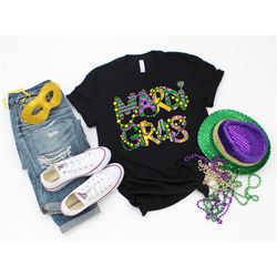 Mardi Gras Bead Shirt,Retro Vintage Mardi Gras Shirt,Mardi Gras Colors,New Orleans Party Tshirt,Saints New Orleans Tshir
