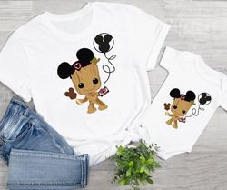 baby groot and mickey ears t-shirt, baby groot shirt, mickey ears shirt, disney baby