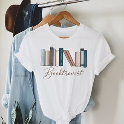 Booktrovert Shirt,Book Lover Shirt, Cute Book Lover Shirt, Librarian Teacher Bookish