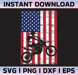 Dirty bike Flag SVG, PNG , patriotic, american flag, 4th of july svg, biker shirt vector design, USA flag