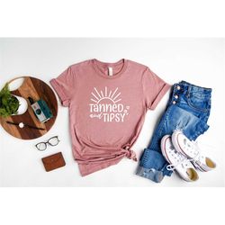 Tanned and Tipsy shirt, Sunrise Sunburn Sunset Repeat Shirt Family Vacation 2023 Shirt, Beach Shirts, Family Matching Sh