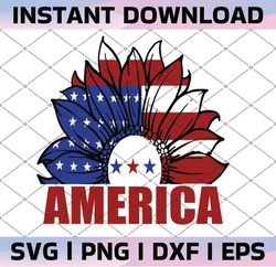 Sunflower svg, SVG, america svg, patriotic svg, svg files for cricut, sunflower clipart, american flag svg