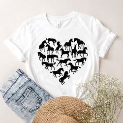 Horse Heart Shirt, Horse Lover Tee, Horses Heart T-Shirt, Horse Lover Gift, Horse Sil