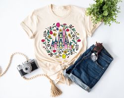 Magic Kingdom Castle Shirt, Princess Castle T-shirt, Magic Kingdom Floral Spring Shir
