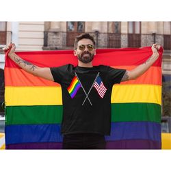 LGBT Shirt, Pride Flag Shirt, LGBT Flag Shirt, Bisexual Shirt, LGBT shirt, Lesbian T-Shirts, Rainbow Flag Shirt, Queer S