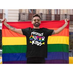 Protect Trans Kids Shirt,Transgender Rights Tee,LGBTQIA Shirt,Trans Pride Flag Rainbow Top,Social Justice T Shirt,Protec
