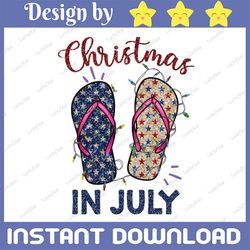 Christmas in July PNG, Santa Holiday Beach Flip Flops Summer Sublimation