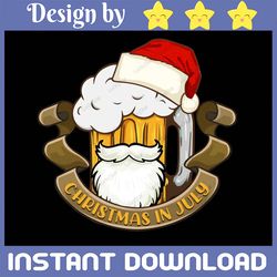 Christmas in July Png, Santa Png, Funny Summer Png, Beach Vacation Png, Png Instant download