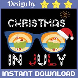 Christmas In July Svg,Santa Hat,Sunglasses Palm Tree,Decorative Light,Summer Vibes,Christmas Vibes,Hawaii Beaches,Cricut