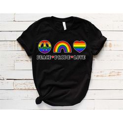 Peace Pride Love T-shirt, LGBT Shirt, Rainbow Heart Shirt, Rainbow Shirt, Gay Pride, Bisexual Shirt, Lesbian T-Shirt, Ra