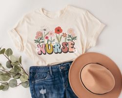 Nurse Shirt, Nurse Tee, Wild Flowers Nurse Shirt, Nurse Gift, Nurse Lover
