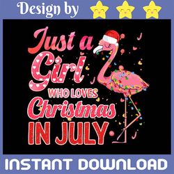Christmas in July Png, Just A Girl Who Loves Christmas In July Flamingo Png, Flamingo Png, Mid of Year Png