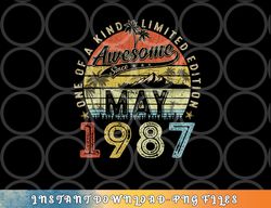 36 Year Old Awesome Since May 1987 36th Birthday png, digital download copy