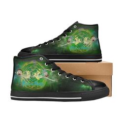 Rick And Morty Custom Adults High Top Canvas Shoes for Fan, Women and Men, Rick And Morty High Top Canvas Shoes
