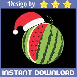 Christmas In July Watermelon Xmas Tree Svg, Summer Vibes, Beach Vacation, Holiday Svg, Tropical Svg, Svg, Png Files For