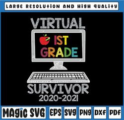 Hello Virtual First Grade Survivor  PNG - Back To School png - 1st Grade png , Sublimation, Transfer, Digital Download