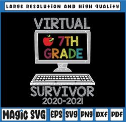Hello Virtual Seventh Grade Survivor PNG - Back To School png - 7th Grade png , Sublimation, Transfer, Digital Download