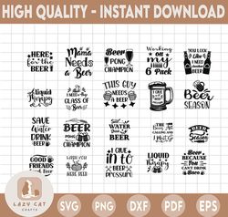 20 Design Beer SVG Bundle, Beer Drinking svg cut files, Beer Quotes, Alcohol Bundle cut files, cricut, silhouette, Beer