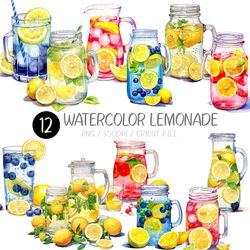 Watercolor Lemonade Png | Pink, Blue, Juice clip art, Cocktail, Blueberry, Fruit, Drink, Glass, Herbs, Summer, Dessert