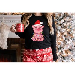 Christmas Shirt,Christmas Pig Sweater,Christmas Longsleeves,Cute Pig Shirt,Funny Christmas Tee,Happy New Year,Merry Chri