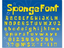 SpongeBob Font SVG, Sponge Bob Font otf, Spongebob letters SVG, SpongeBobAlphabet SVG, SpongeBob SVG