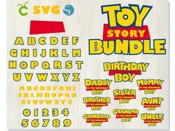 Toy Story Bundle SVG | Toy Story font SVG, Toy Story birthday boy svg, Toy Story Family logo t shirt svg, Toy Story logo