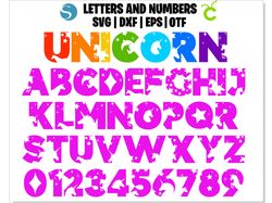 Unicorn Silhouette Font SVG, Unicorn Font otf, Unicorn letters SVG, Unicorn Alphabet SVG, Unicorn SVG Cut Files Cricut