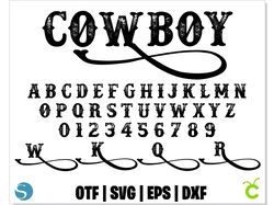 Cowboy Distressed Font | Western Font OTF, Western Font SVG, Cowboy Font SVG, Western letters SVG, Western Font cricut