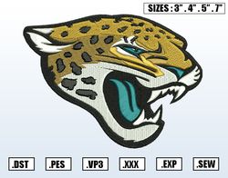 Jacksonville Jaguars Embroidery Designs, NCAA Logo Embroidery Files, Machine Embroidery Pattern, Digital Download