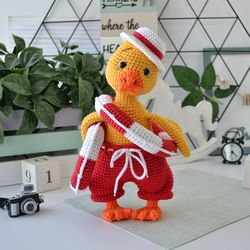 Crochet summer Duck with the two swimming circles