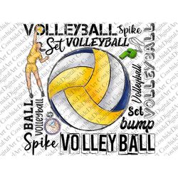 Volleyball Design Png File, Western, Teacher Png,  Game Day Png, Volleyball Game Day Png, Volleyball png,Digital Downloa