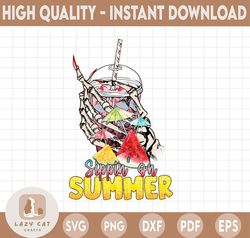 Sippin' on Summer Skeleton Hand PNG, Print, Watermelon, Juice, Doodle, Drinks, Mason Jar, Lemon, Flower, Drink, DIGITAL