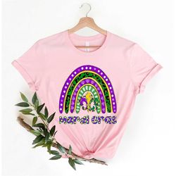 Mardi Gras Rainbow Beads Shirt, Rainbow Carnival Parading shirt,   Mardi Gras Fleur De Lis Fat Tuesday Louisiana Happy C