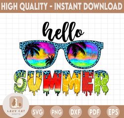Hello Summer png, summer sublimation designs downloads, digital download, sublimation graphics, tropical design, sunglas