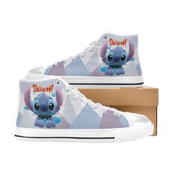 Stitch Adults High Top Canvas Shoes for Fan, Women and Men, Stitch High Top Canvas Sneaker, Stitch Sneaker, Stitch