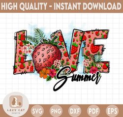 Love Summer strawberry Png, I Love Summer PNG File, Summer Design, Watermelon, Sublimation Designs Downloads,Digital Dow