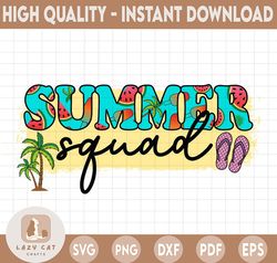 Summer squad Flip Flop png, beach life png, summer quote digital design for crafters, beach shirt design, printable summ