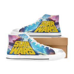 star wars logo high canvas shoes for fan, women and men, star wars logo high top canvas shoes, star wars logo shoes