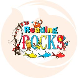 Reading Rocks Dr Seuss Day SVG For Cricut Sublimation Files