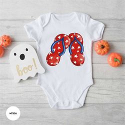 Cute Flip Flops Graphic Tees, Liberty Toddler Shirt, Patriotic  Bodysuit, 4th of July Onesie, FIndependence Day Gifts, U