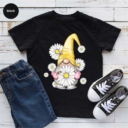 Cute Gnome Baby Onesie, Kids Daisy Graphic Tees, Floral Baby Bodysuit, Spring Toddler Girl Shirts, Youth Summer Clothing